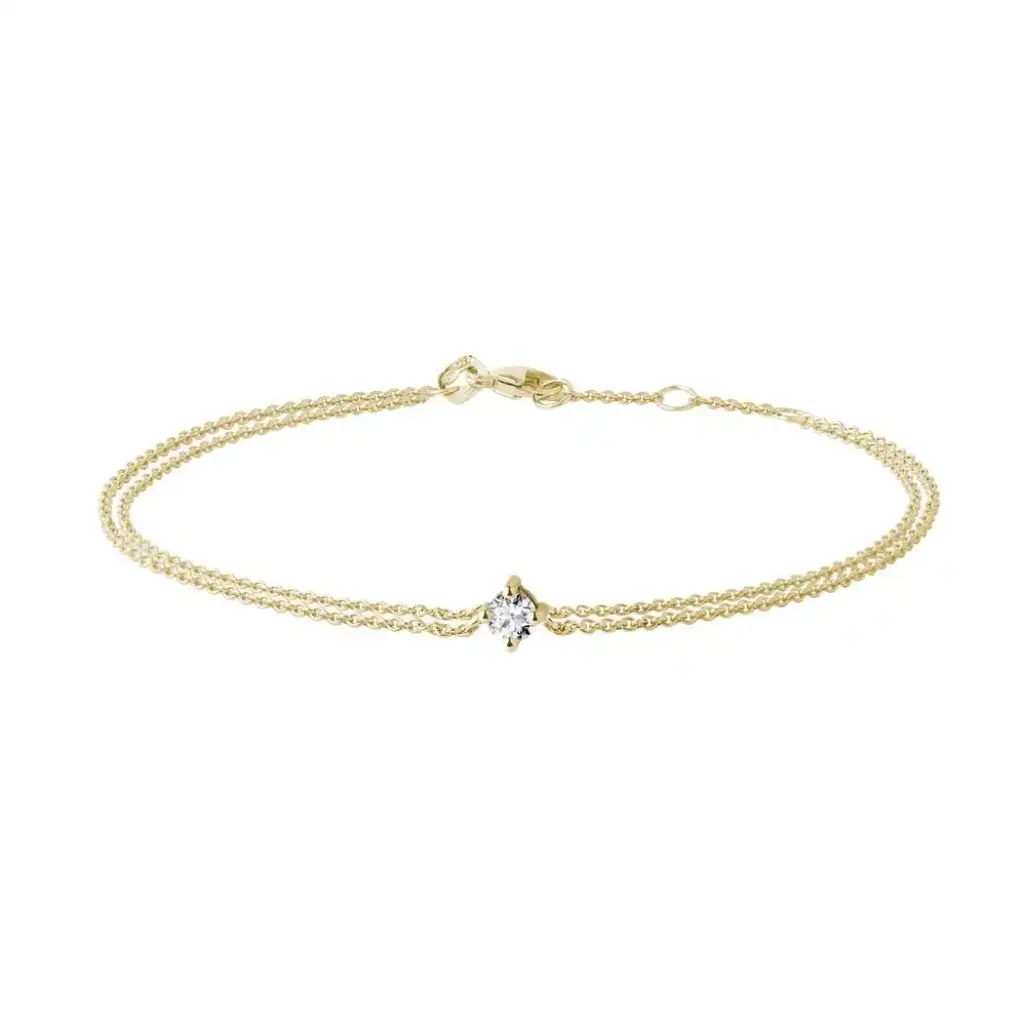 Simple Gold Bracelet With Diamond