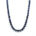 Blue Sapphire Big Round Tennis Necklace