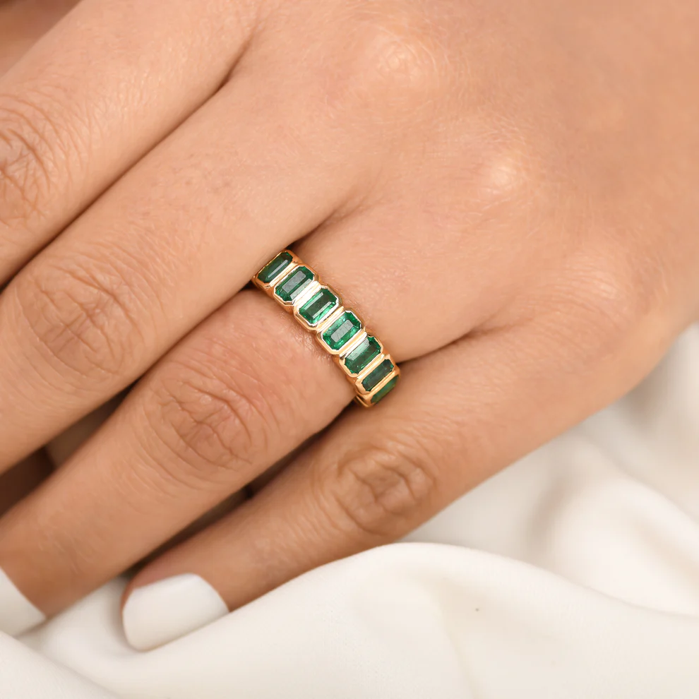 Emerald Bezel Emerald Cut Ring