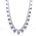 Blue Sapphire Link Chain Heart Necklace