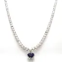 Blue Sapphire Heart Necklace