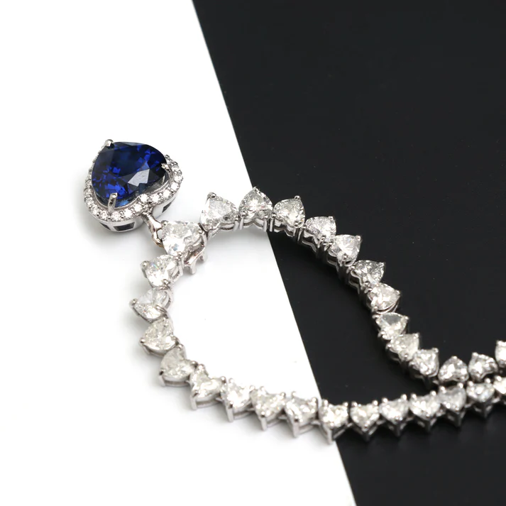 Blue Sapphire Heart Necklace