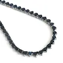 Blue Sapphire Heart Tennis Necklace