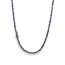 Blue Sapphire Round Three Prong Set Tennis Necklace