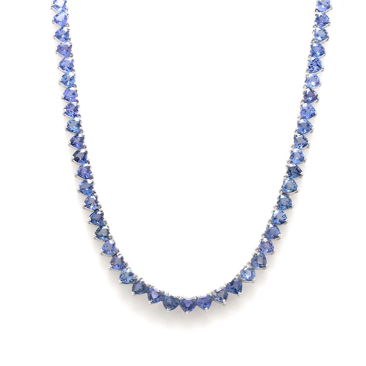 Blue Sapphire Tennis Necklace