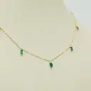 Emerald Bar Set Baguette Shape Chain Necklace