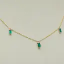 Emerald Bar Set Baguette Shape Chain Necklace