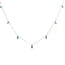 Emerald Bar Set Baguette Shape Chain Necklace