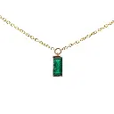 Emerald Bar Set Baguette Shape Chain Necklace