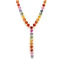 Rainbow Sapphire Heart Y Necklace