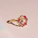 Pink Sapphire & Ruby Open Circle Ring