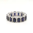 Blue Sapphire and Diamond Alternate Ring