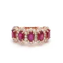 Ruby Diamond Oval Half Eternity Ring