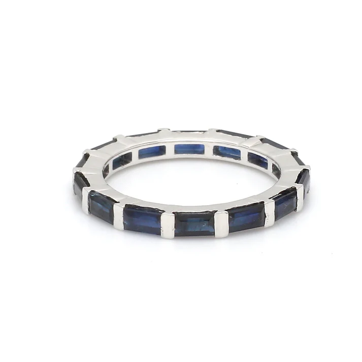 Blue Sapphire Horizontal Baguette Ring