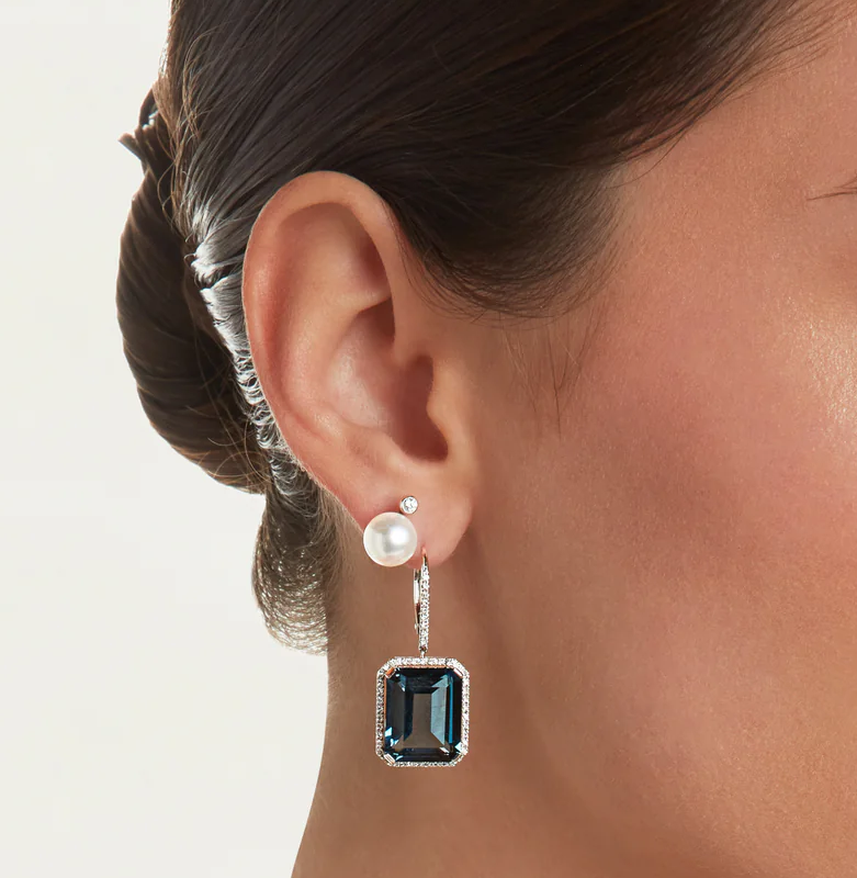 London Blue Topaz & Diamond Earrings