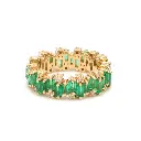 Emerald & Diamond Zig Zag Ring