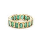 Emerald Bezel Set Emerald Cut Ring