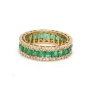 Emerald Diamond Princess Eternity Ring