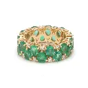 Emerald & Diamond Pear Up Down Ring