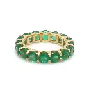 Emerald Round U Prong Ring