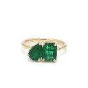 Emerald Two Stone Ring