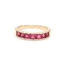 Pink Tourmaline Square Channel Ring