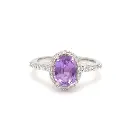 Purple Sapphire & Diamond Solitaire Ring