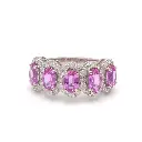 Pink Sapphire & Diamond Five Stone Ring