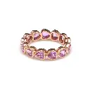 Pink Sapphire Heart Bezel East West Ring