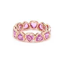 Pink Sapphire Upside Down Heart Bezel Ring