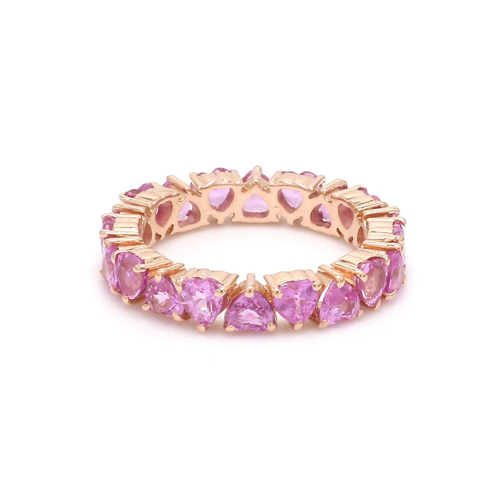 Pink Sapphire Mini Heart Upside Down Ring