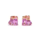 Pink Sapphire Two Stone Studs Earring