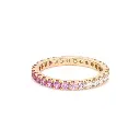 Pink Sapphire & Diamond Half & Half Ring