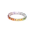 Rainbow Gemstone Horizontal Baguette Ring