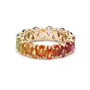 Rainbow Gemstone Pear Upside Down Ring