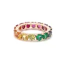 Rainbow Gemstone Heart Prong Infinity Ring