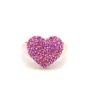 Pink Sapphire Iced Out Heart Ring