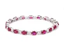 Ruby Oval & Diamond Bracelet