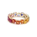 Rainbow Sapphire Prong Alternate Heart Ring