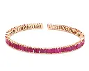 Ruby Baguette Cuff Bracelet