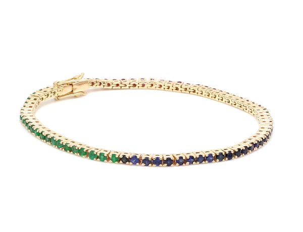 Ruby, Emerald & Sapphire Mini Bracelet