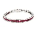 Ruby and Diamond Princess Cut Bracelet