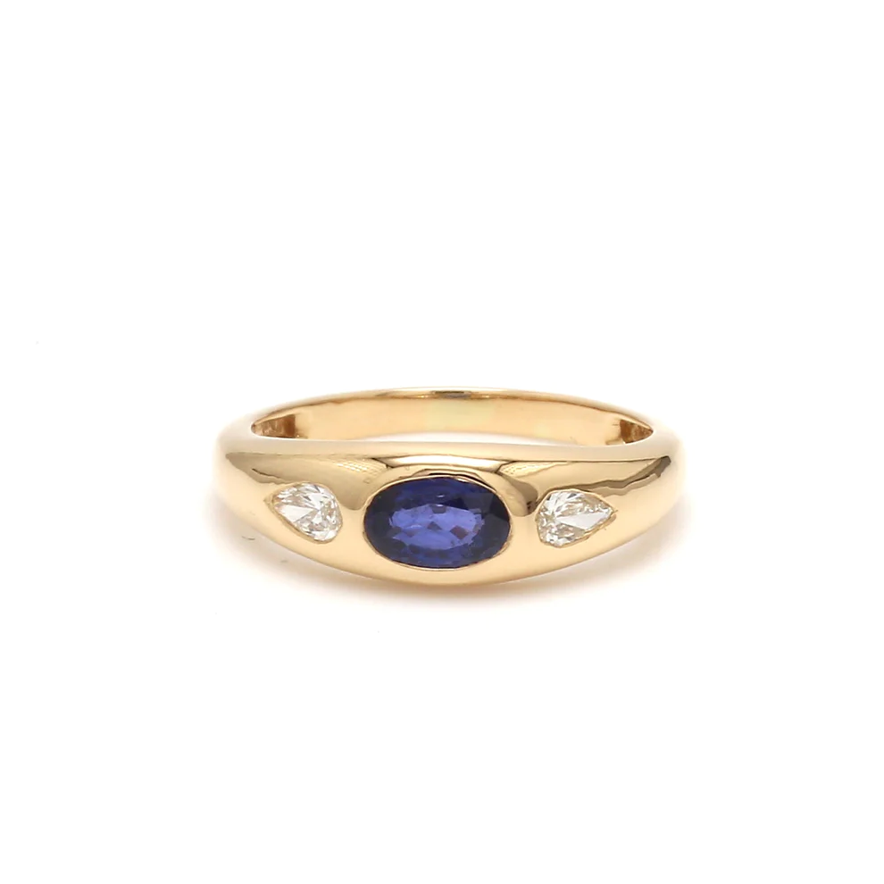 Blue Sapphire Oval Chunky Ring