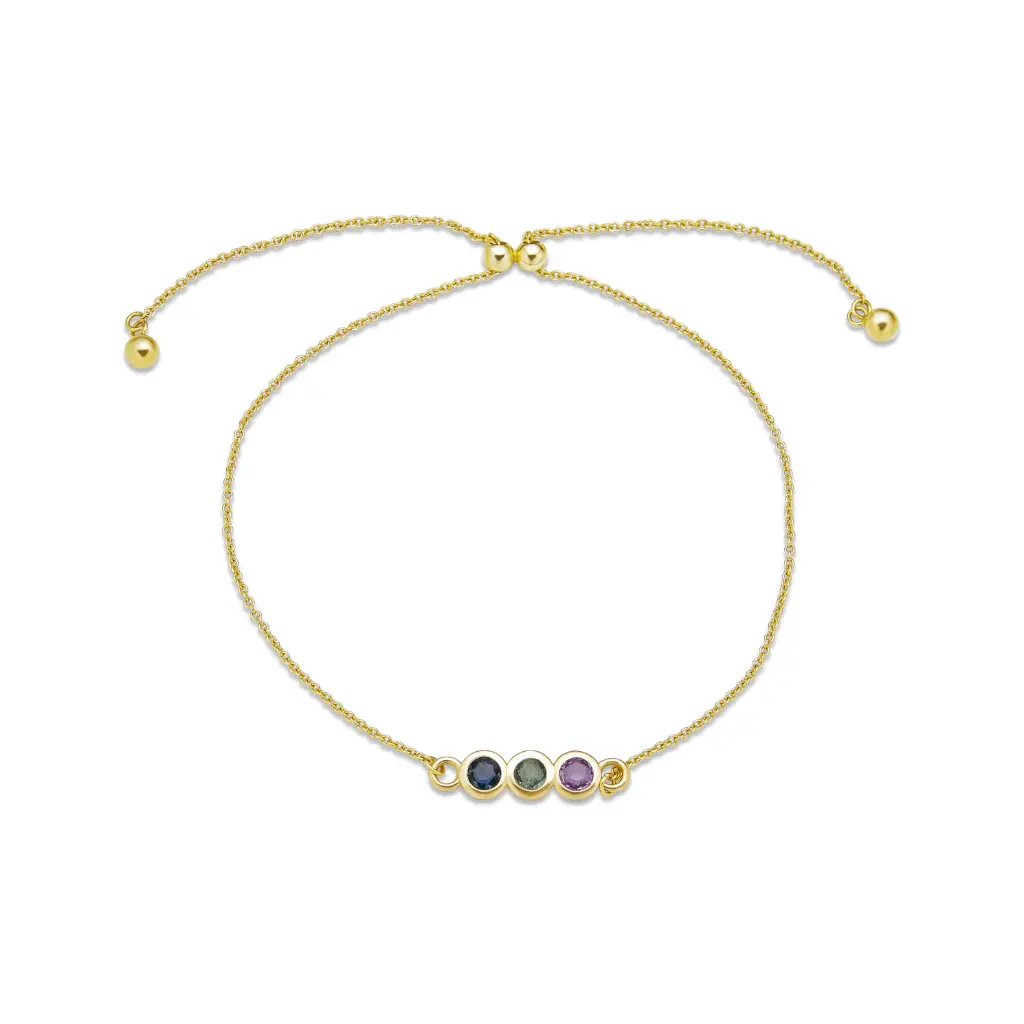  Sapphire Trio Rose Adjustable Bracelet