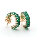 Emerald Mini Hoops Earring