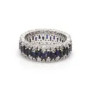 Blue Sapphire Baguette Diamond Ring