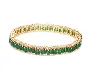 Emerald Baguette Diamond Tennis Bracelet