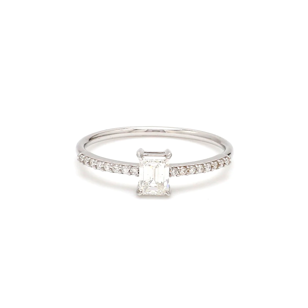 Diamond Emerald Cut Solitaire Ring