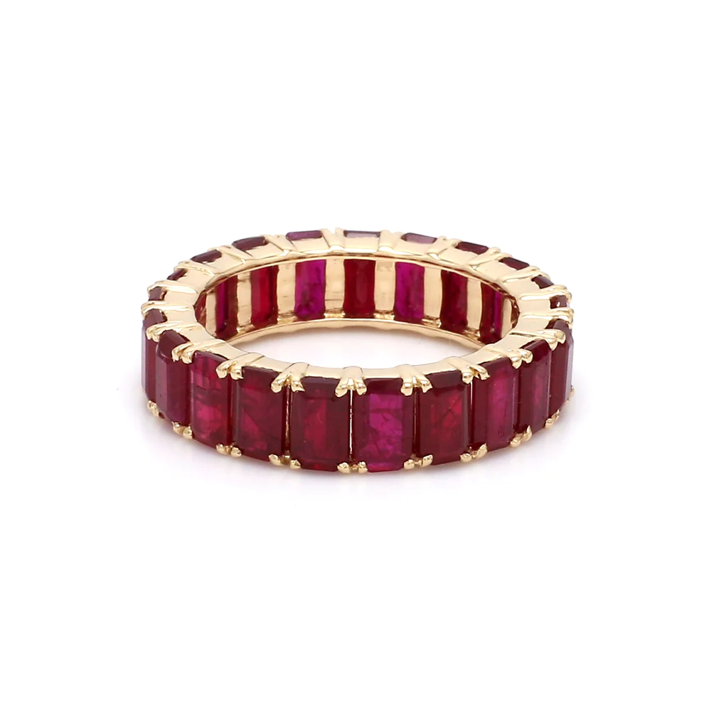 Ruby Emerald Cut Eternity Ring