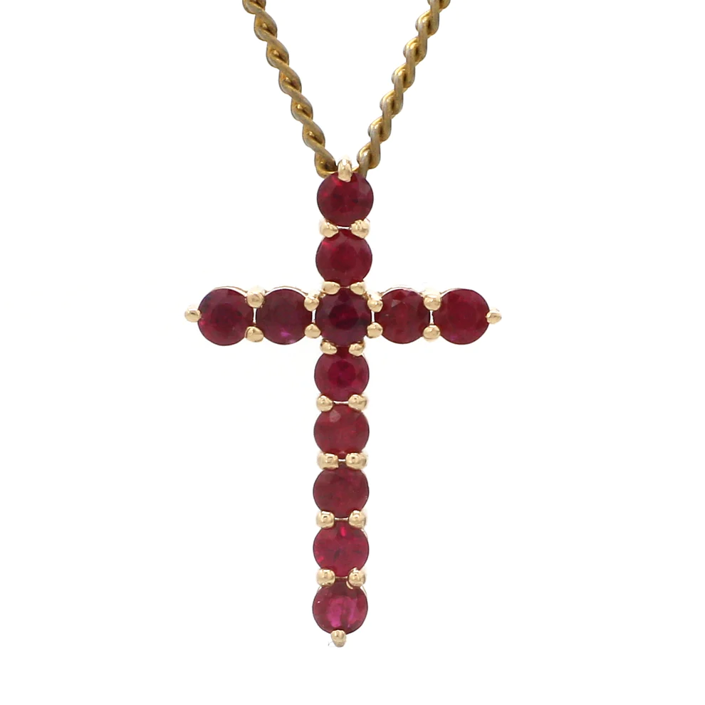 Ruby Cross Pendant